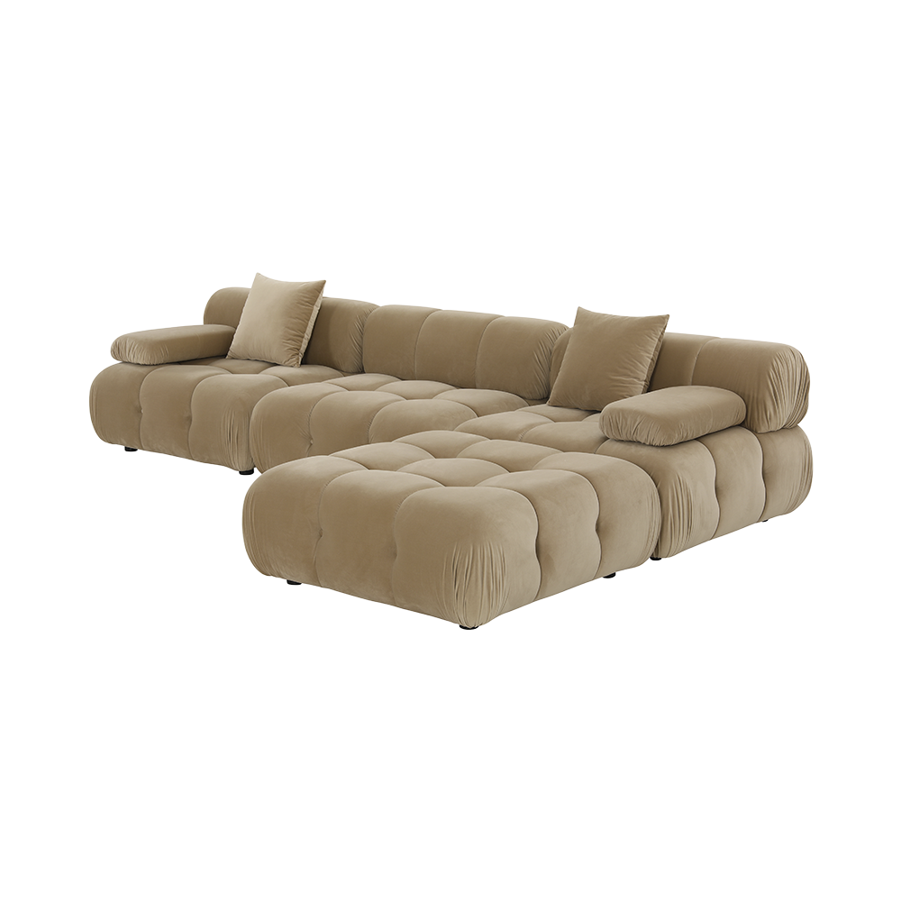 Forma Sectional Sofa Camel Velvet