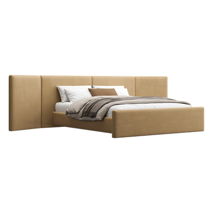 Apogee Bed Camel Velvet