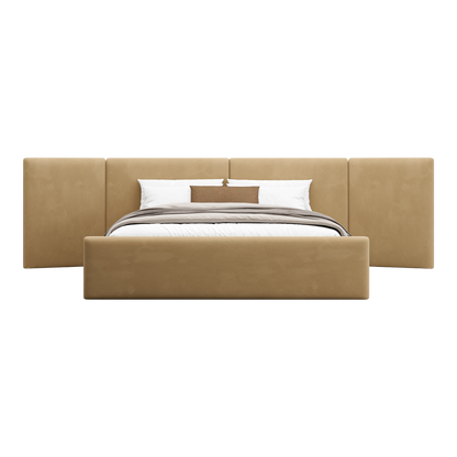 Apogee Bed Camel Velvet