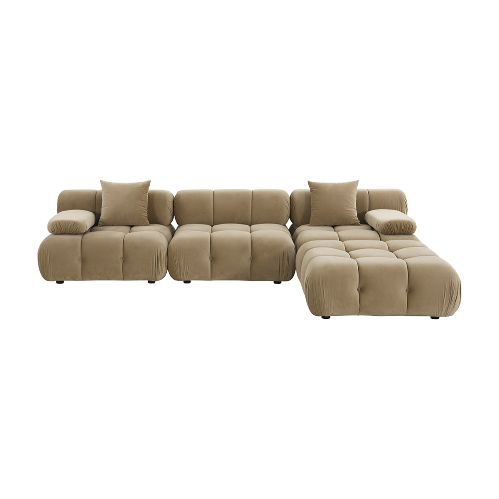 Forma Sectional Sofa Camel Velvet