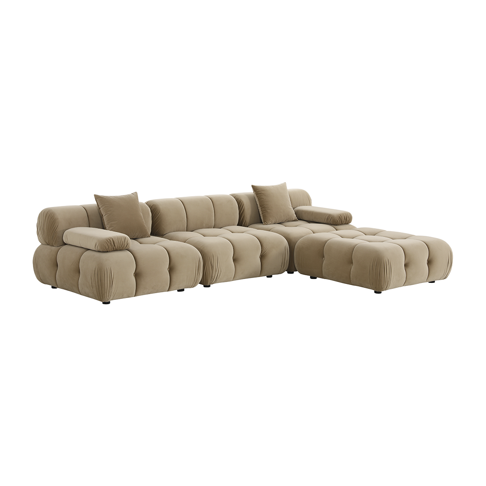 Forma Sectional Sofa Camel Velvet