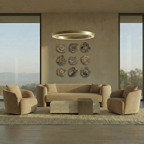 Elora 3 Seater Sofa Camel Velvet