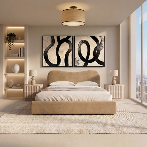 Nido Bed Camel Velvet