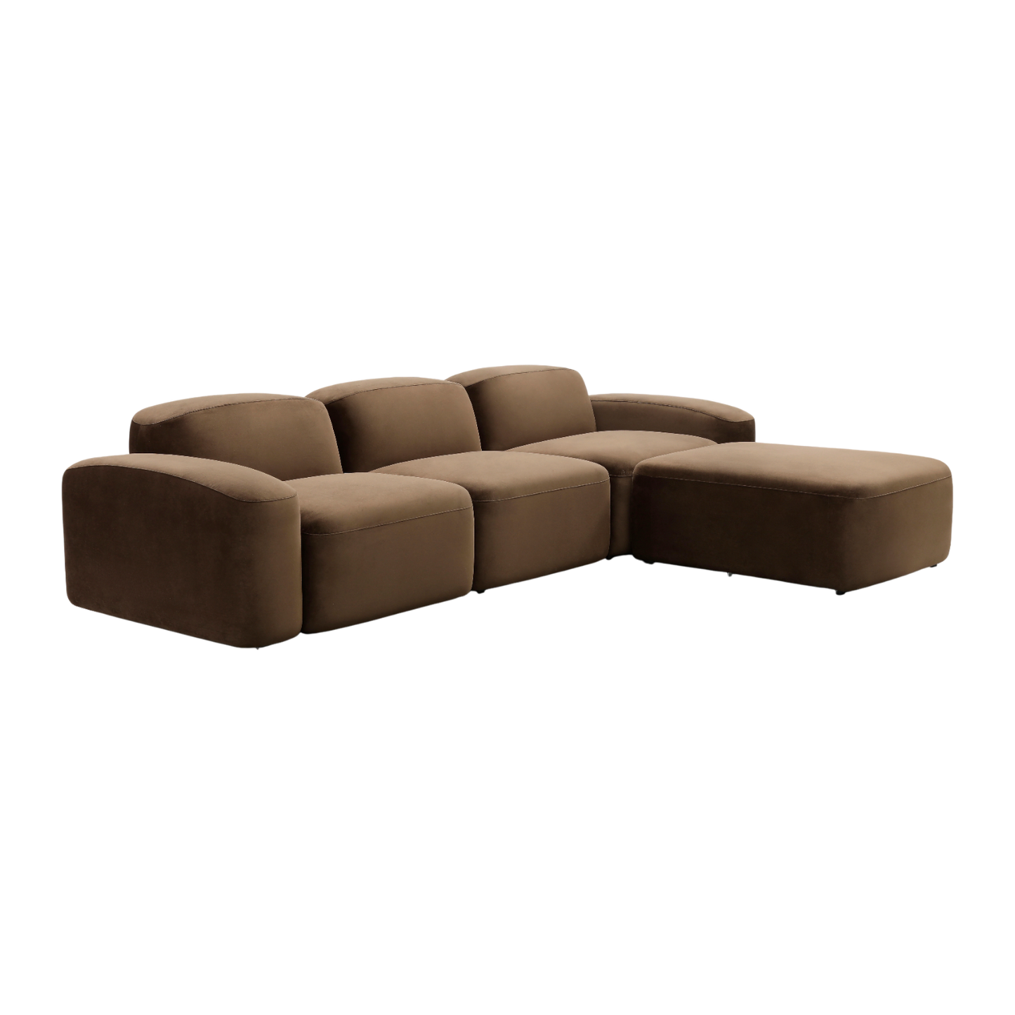 Brunello Sectional Sofa Brown Velvet