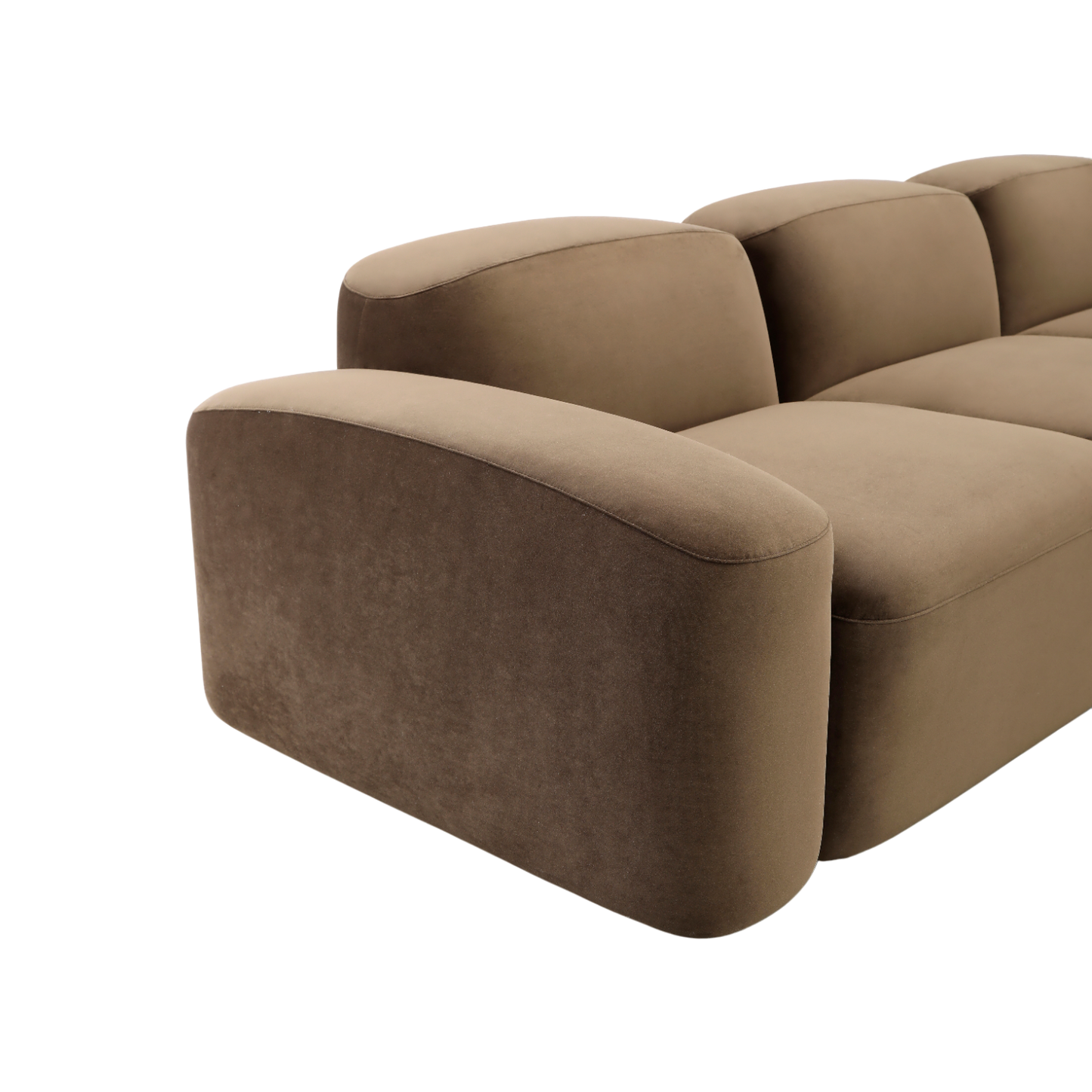 Brunello Sectional Sofa Brown Velvet