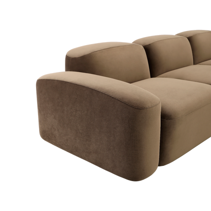 Brunello Sectional Sofa Brown Velvet