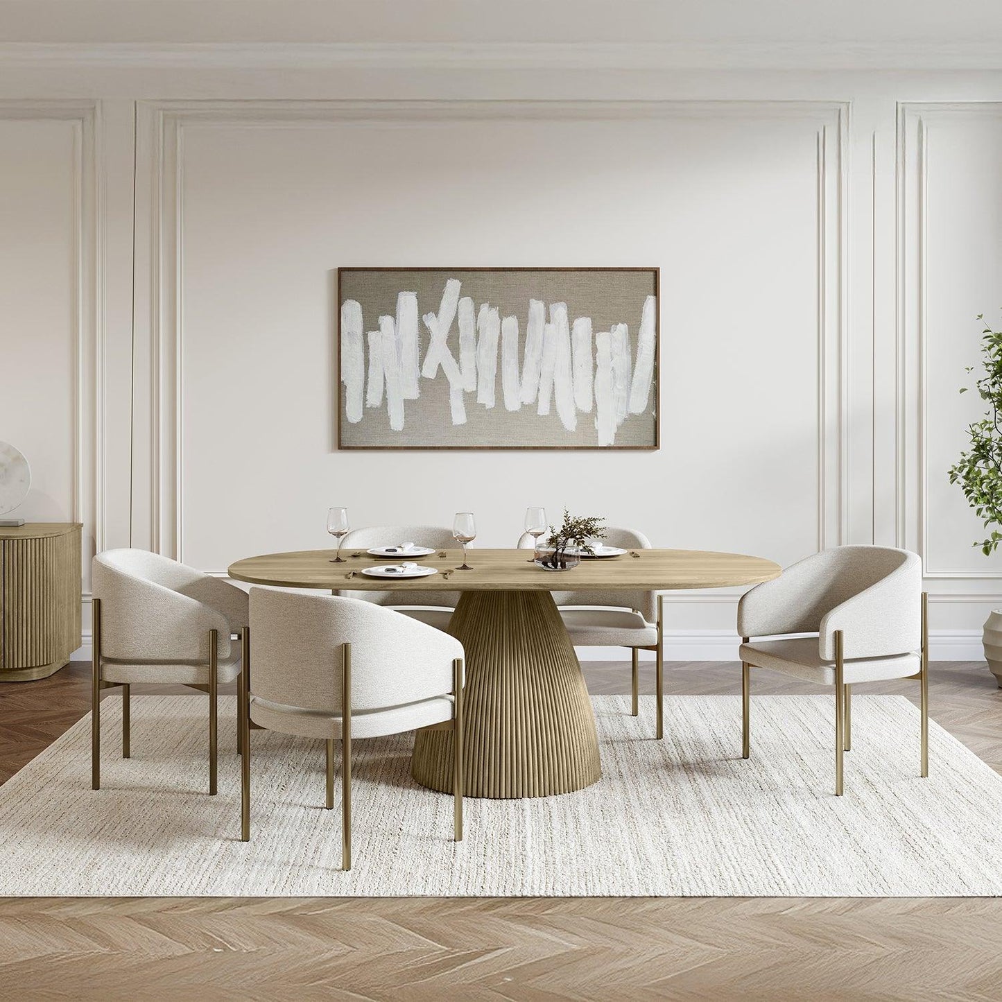 Oxford Rectangular Dining Table Greige Oak