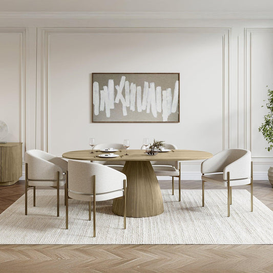 Oxford Rectangular Dining Table Greige Oak