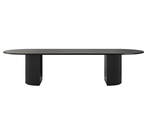 Oxford Rectangular XL Dining Table Black Wood